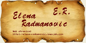 Elena Radmanović vizit kartica